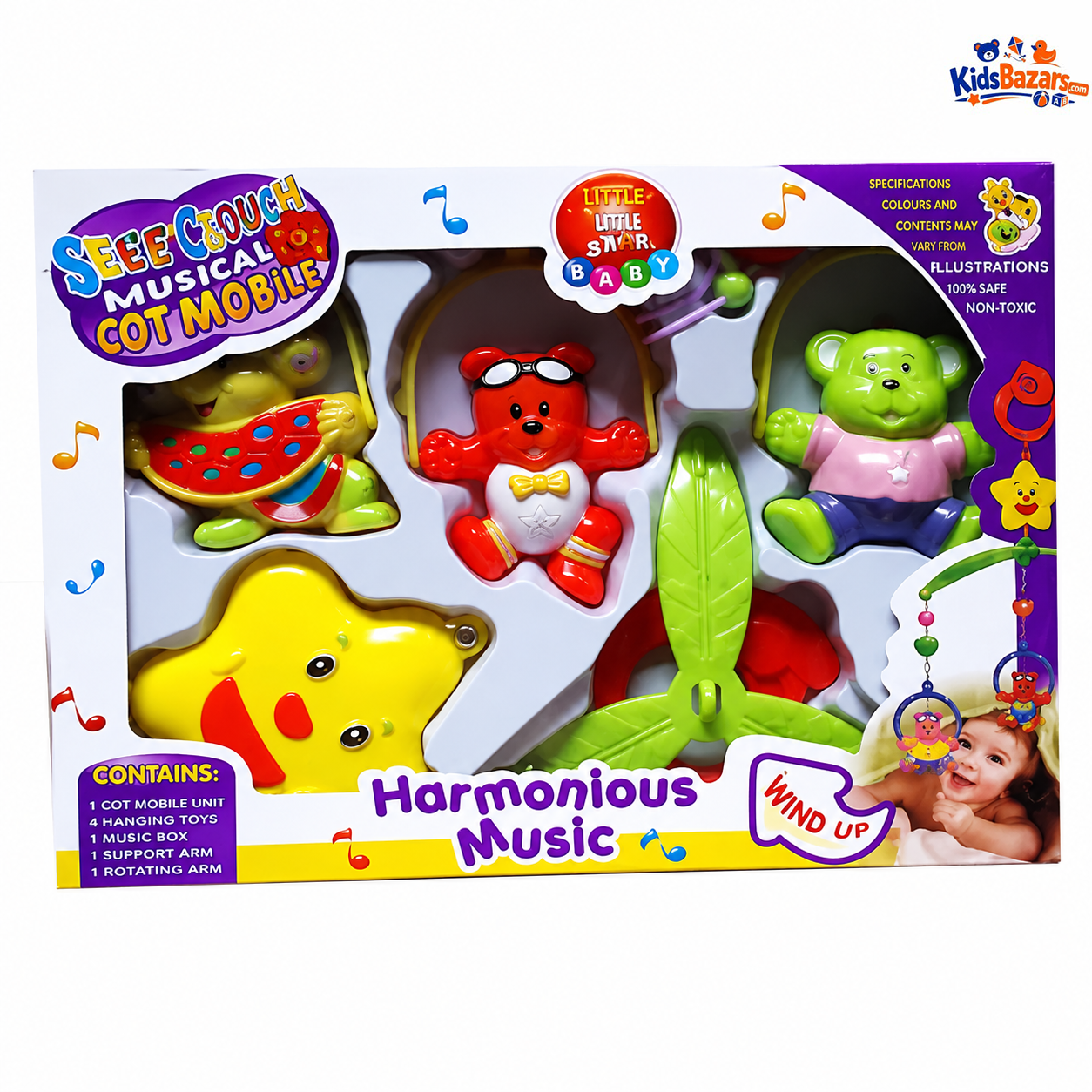 Sweet Cuddles Baby Musical Cot Mobile for Bed with Harmonious Music