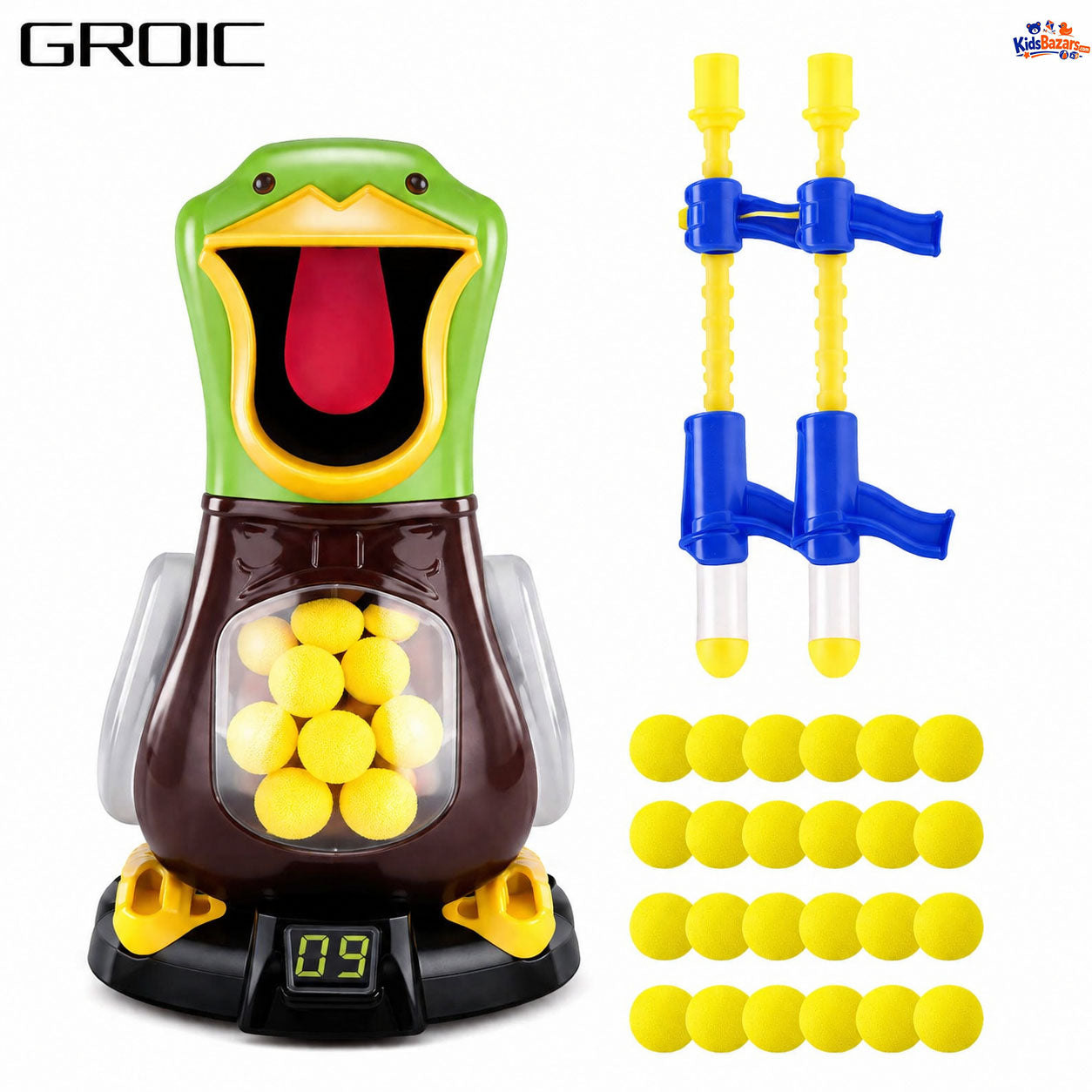 Kids Moving Target Shooting Game Set Hits Duck Foam Soft-bullets Air Gun Shooting Game Toy