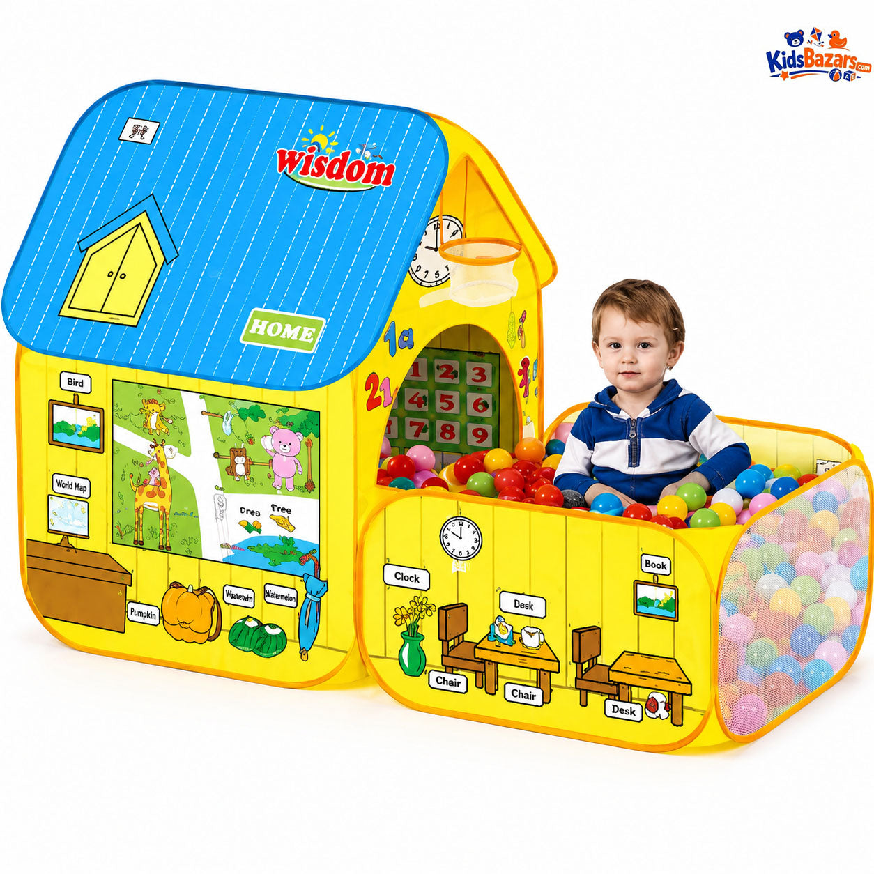 School Bus Pop Up Play Tent for Kids – Foldable Indoor Outdoor Playhouse, Easy Setup Kids Tent, Portable Toy Tent for Boys Girls, Fun Pretend Play Tent House, Lightweight Children Play Tent, Birthday Gift for Kids