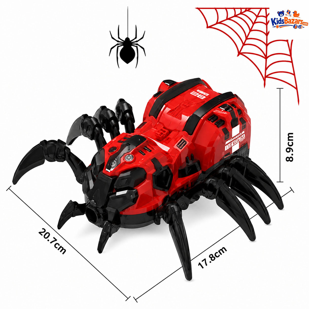 Remote Control RC Spider Toy with Mist Spray, Dancing Action, LED Lights & Music – Mechanical Crawling Spider Toy for Kids