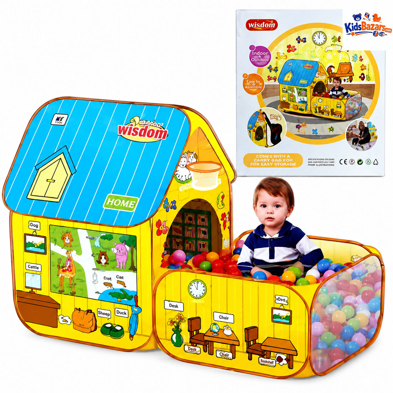 School Bus Pop Up Play Tent for Kids – Foldable Indoor Outdoor Playhouse, Easy Setup Kids Tent, Portable Toy Tent for Boys Girls, Fun Pretend Play Tent House, Lightweight Children Play Tent, Birthday Gift for Kids