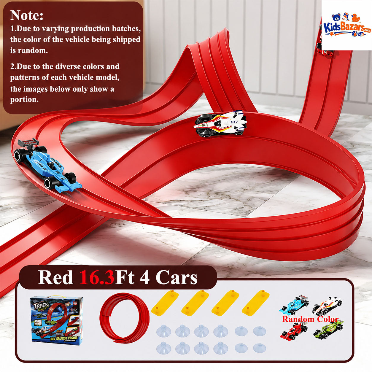 Flexible Double-track Race Children Toys DIY Track Racing Car Ramp Compatible 4 Cars Portable Rolls