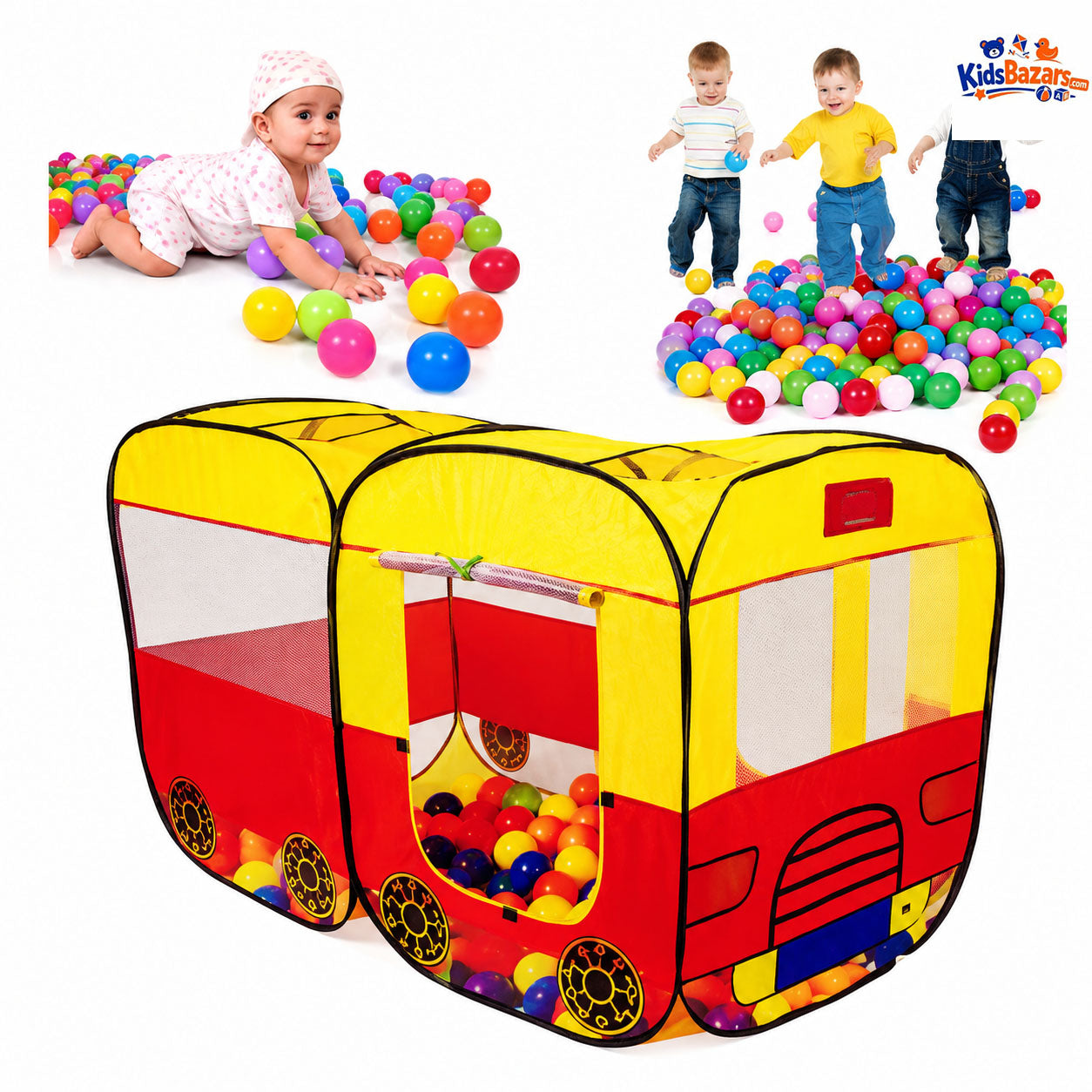 Pop Up House Tent | Bus Style Kids Play Tent Indoor & Outdoor