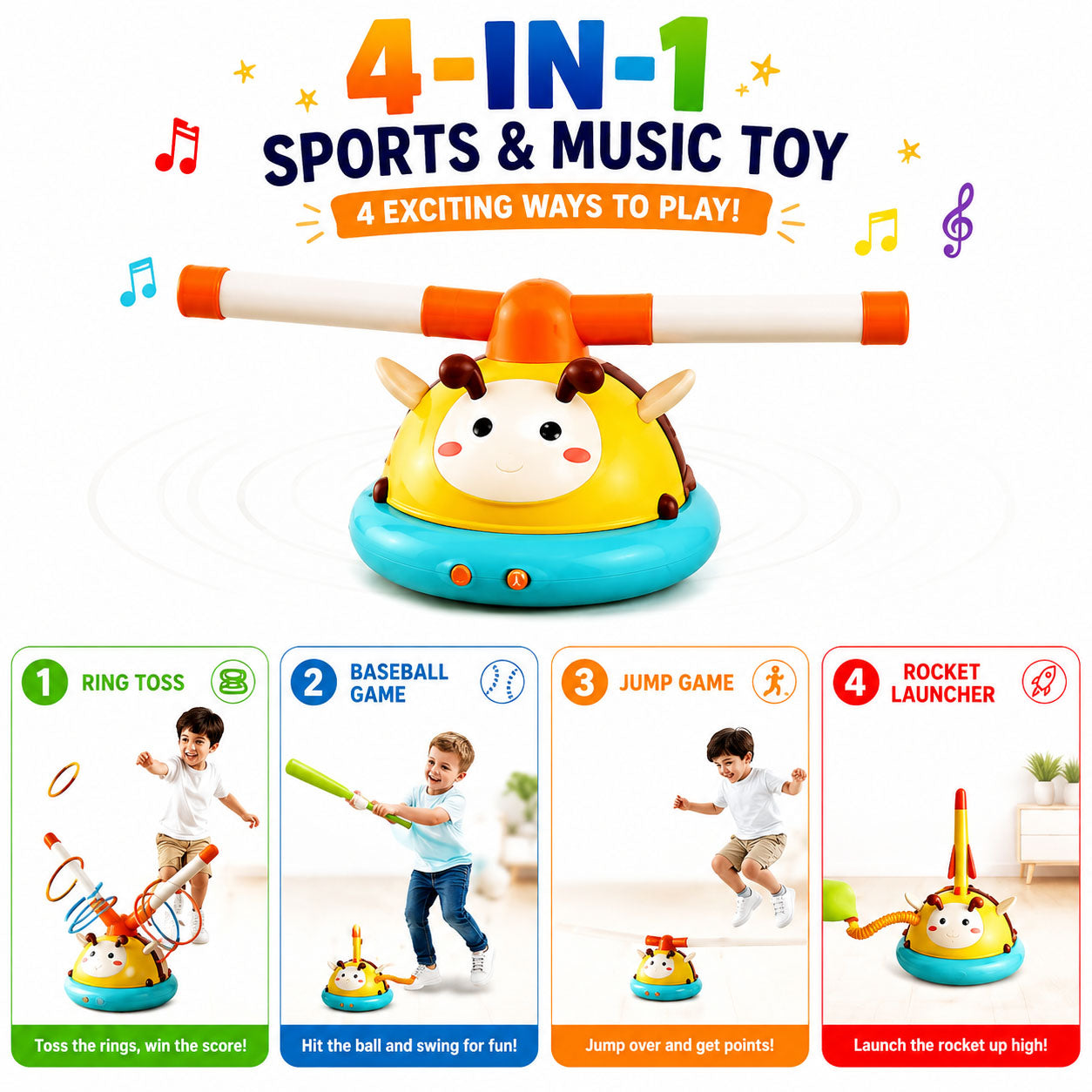 Kids 2 Style Skipping Machine & Ferrule Jump Baseball Game | Active Fun Toy