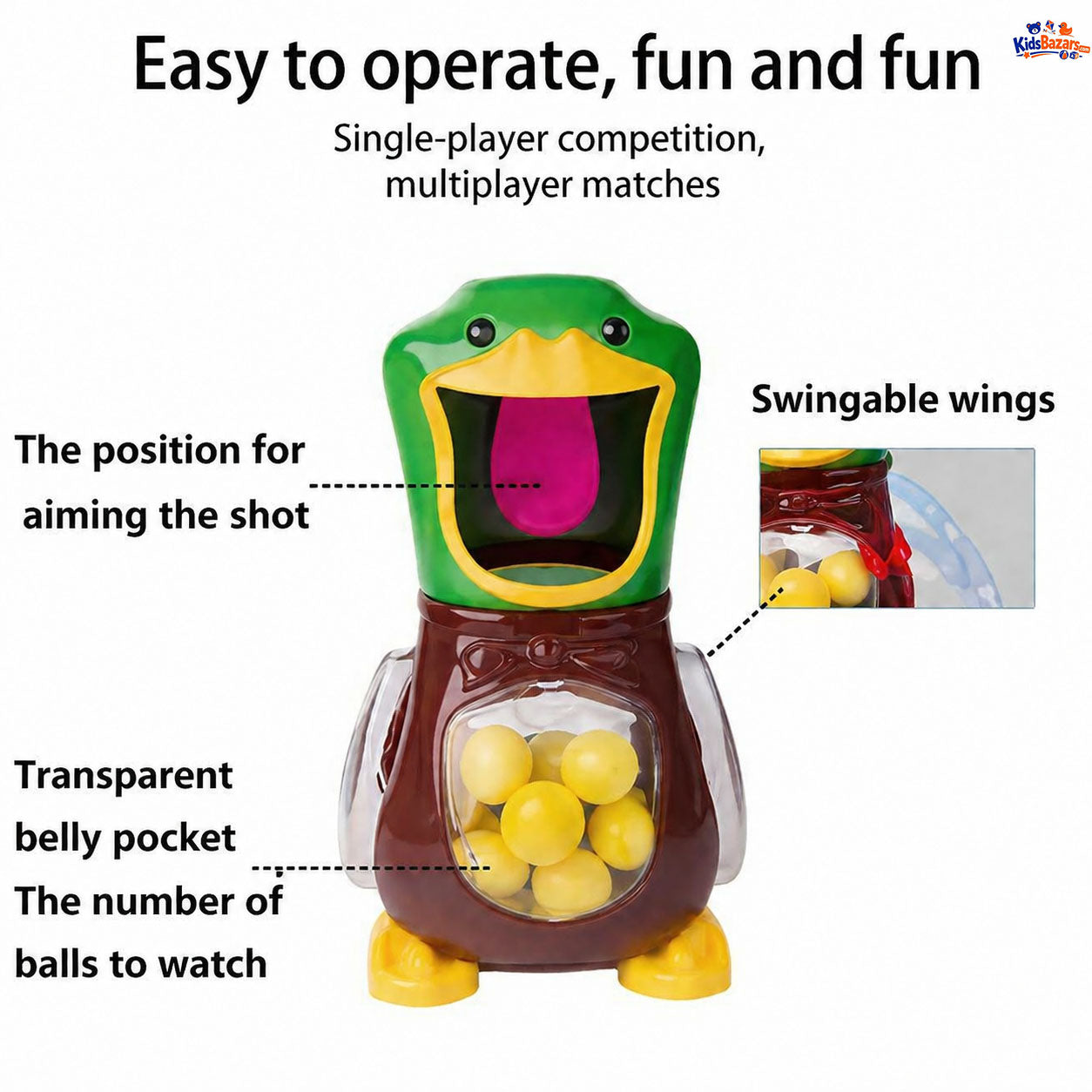Kids Moving Target Shooting Game Set Hits Duck Foam Soft-bullets Air Gun Shooting Game Toy