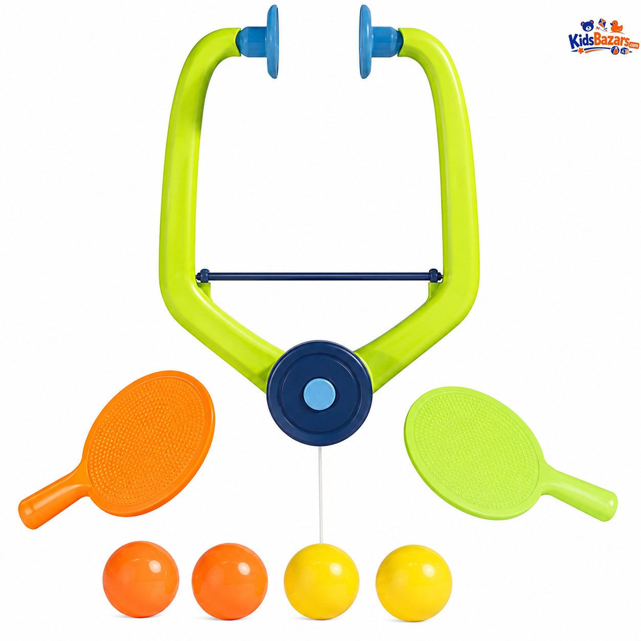 Indoor Hanging Table Tennis, Includes two paddles, balls, and a hanging mechanism to practice without a table