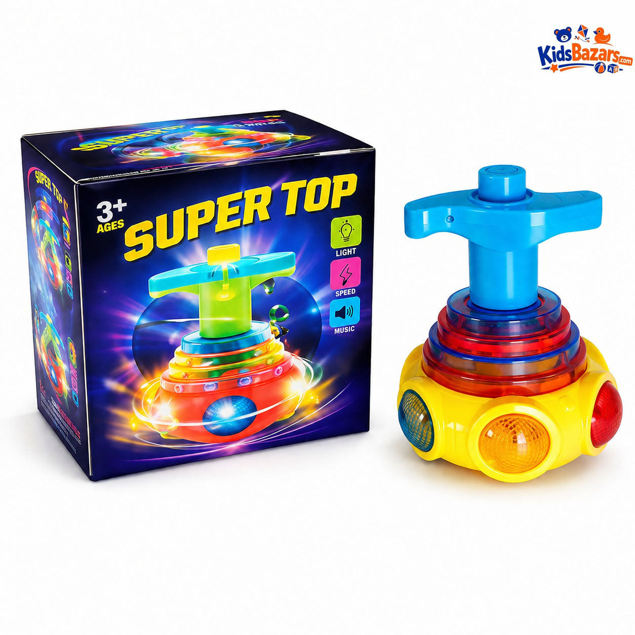 Flash Top UFO LED Light-Up and music Spinning Top Toy for Kids | Colorful Flashing Gyro Spinner