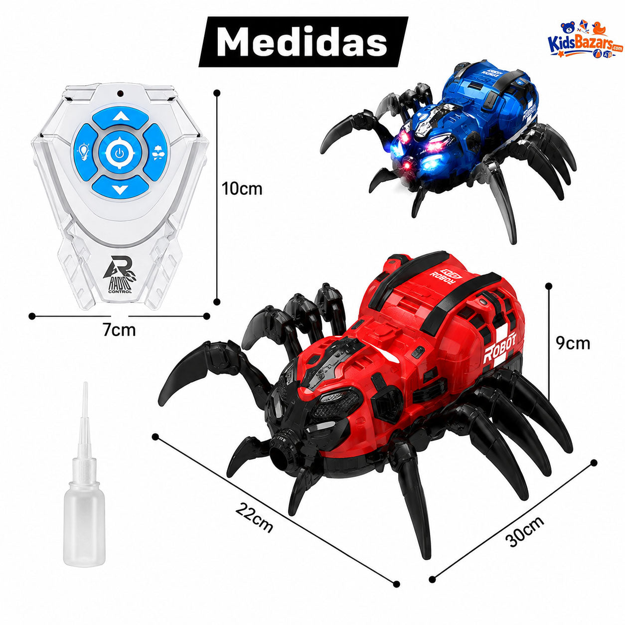 Remote Control RC Spider Toy with Mist Spray, Dancing Action, LED Lights & Music – Mechanical Crawling Spider Toy for Kids