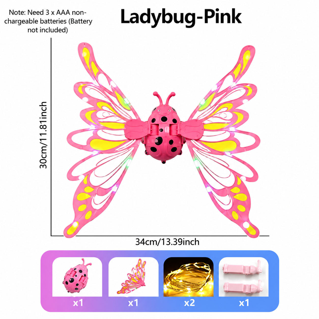 Electric Butterfly Flapping Bee Wings Toy for Kids – Light-Up Flying Fun Toy