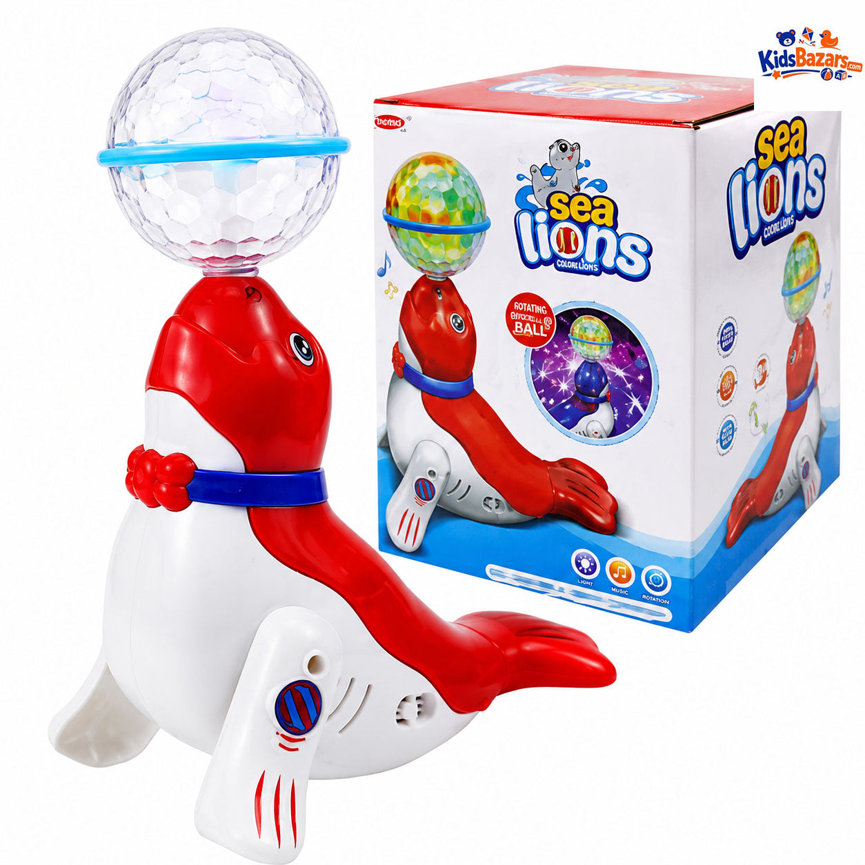 Electric Dancing Sea Lion Toy – 360° Rotating, Flashing Lights & Musical Sound Effects for Kids