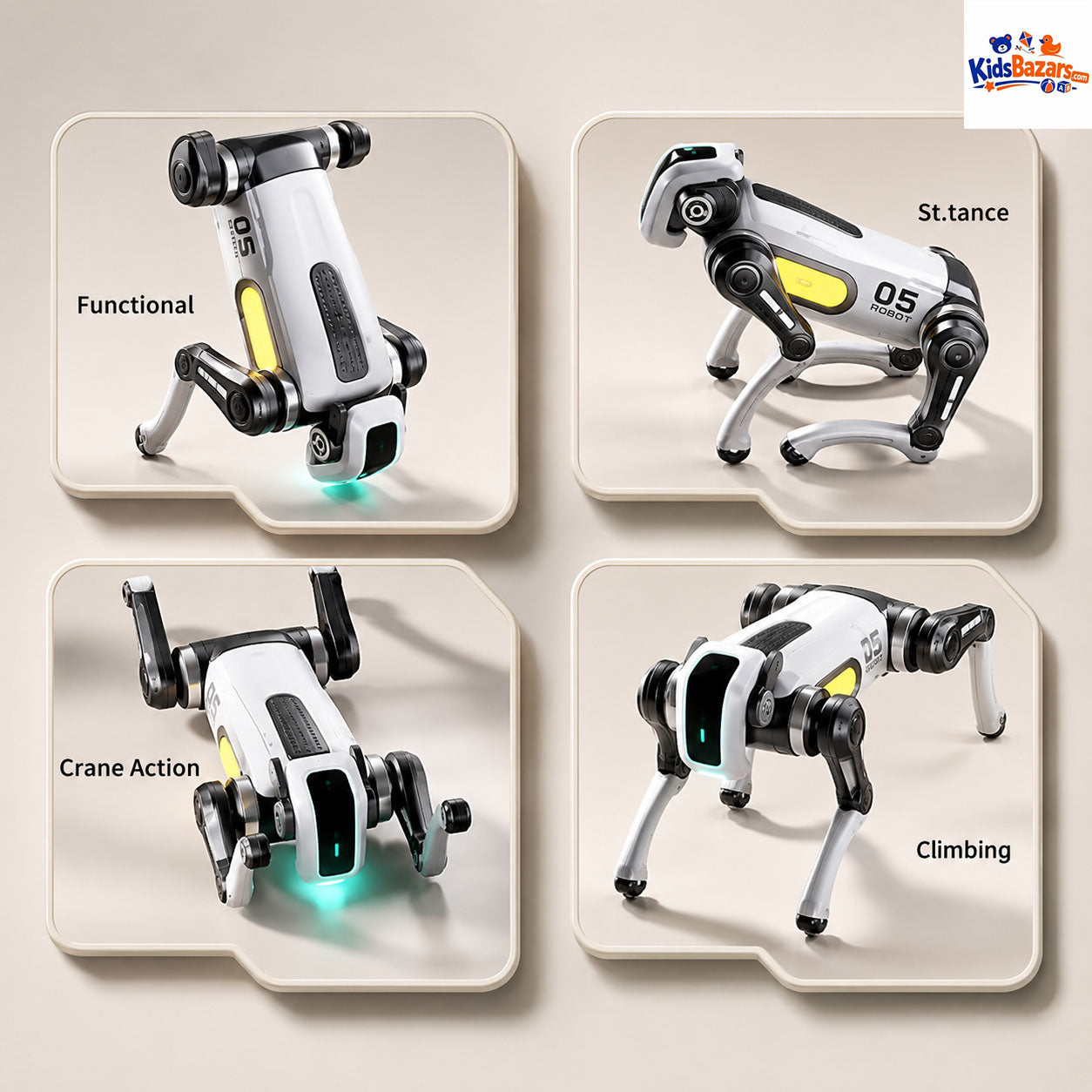 AI Smart RC Robot Dog Toy with Gesture Control, Programming Mode, Music, Lights & Stunt Actions