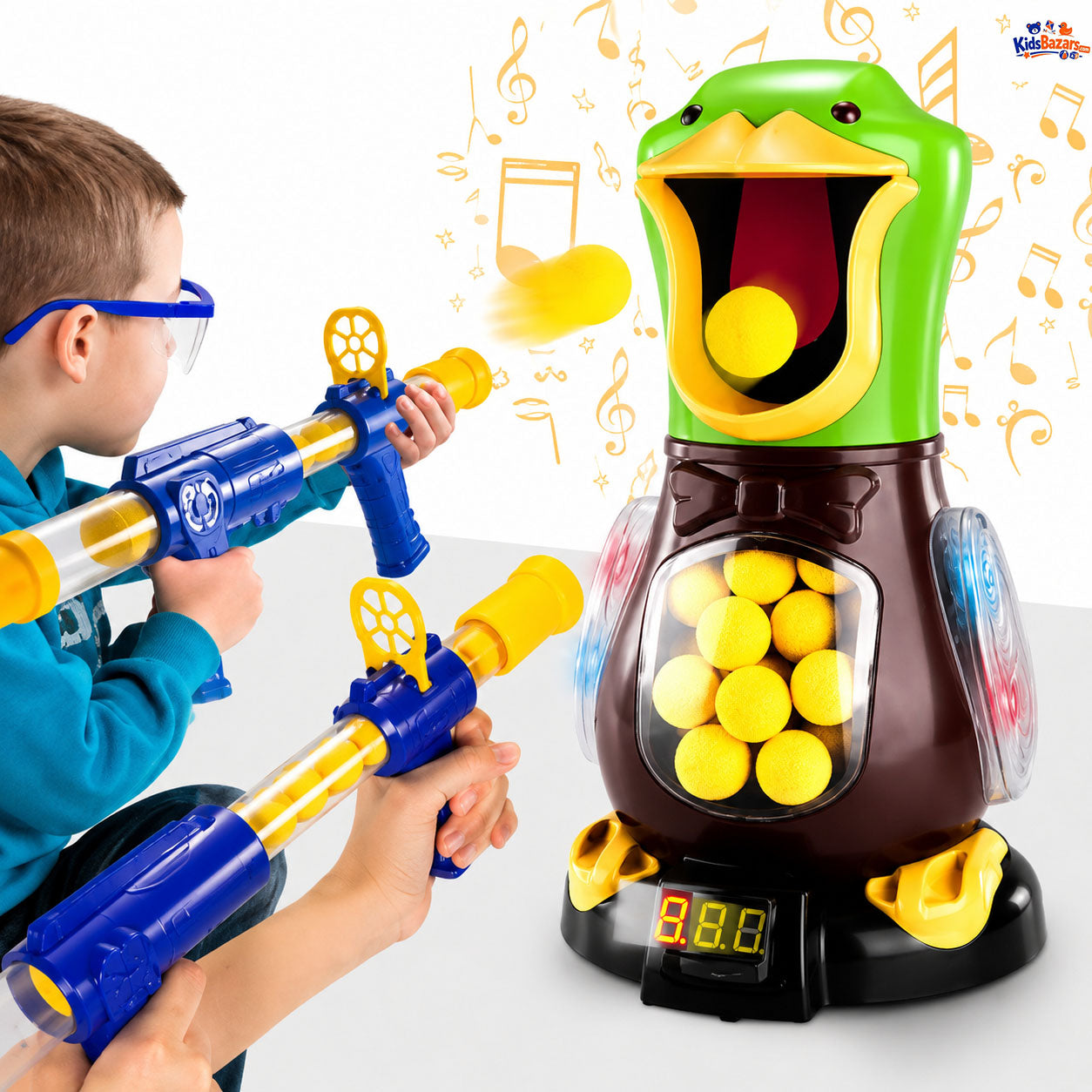 Kids Moving Target Shooting Game Set Hits Duck Foam Soft-bullets Air Gun Shooting Game Toy