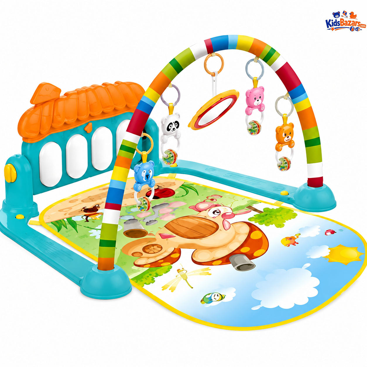 Kids Piano Fitness Bed With Lights Sound