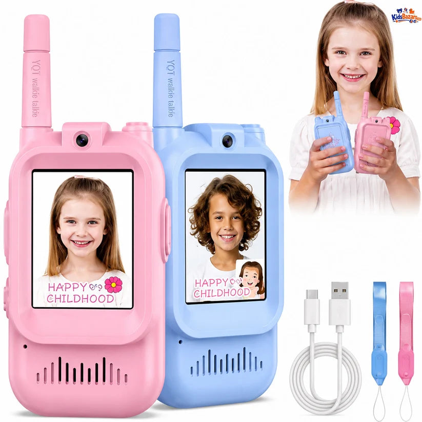 2Pcs Rechargeable Kids Video Walkie Talkie