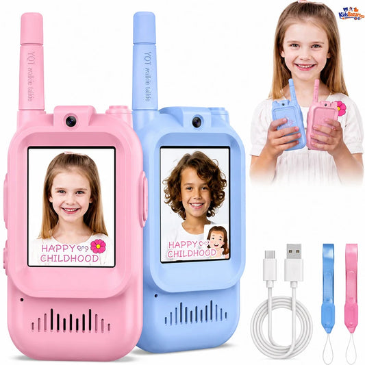 2Pcs Rechargeable Kids Video Walkie Talkie