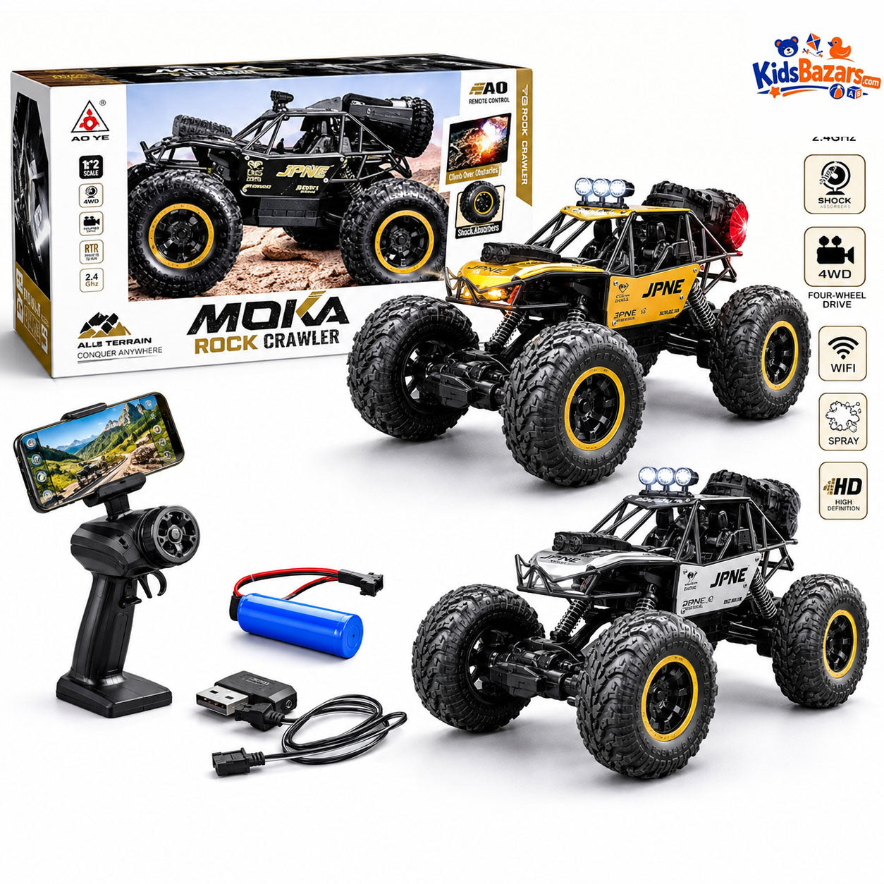 All-Terrain RC Rock Crawler 4x4 – Remote Control Off-Road Adventure Car