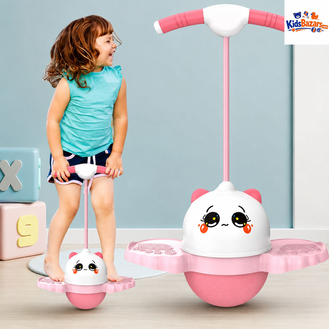 Pogo Ball with Handle Exercise, Happy Growing Taller