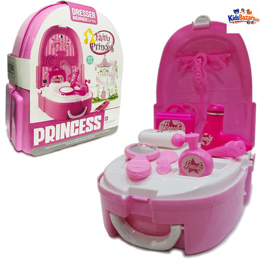 Beauty Play House 17 Pieces Set Toy for Kids – Pretend Makeup & Salon Play Kit for Girls