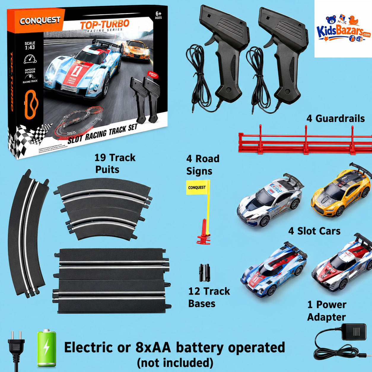 High-Speed Slot Car Race Track Set (4 Cars) – Track Master Big Racing Toy