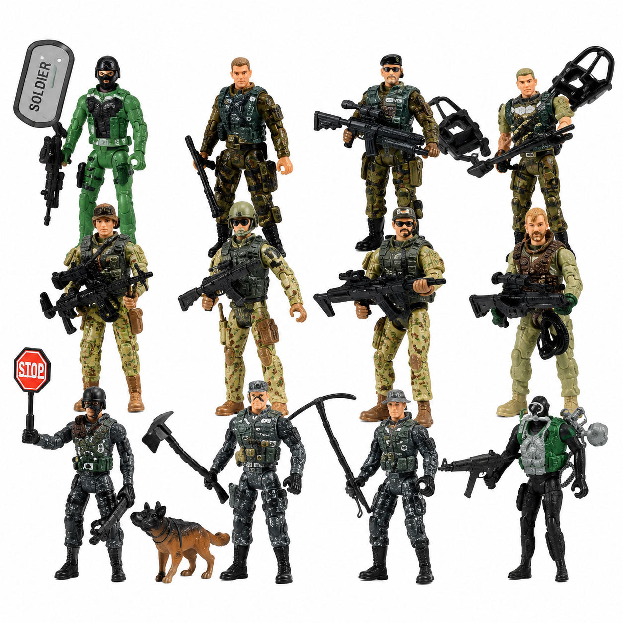 Kids Military Combat Play Set – Army Action Figures & War Accessorie