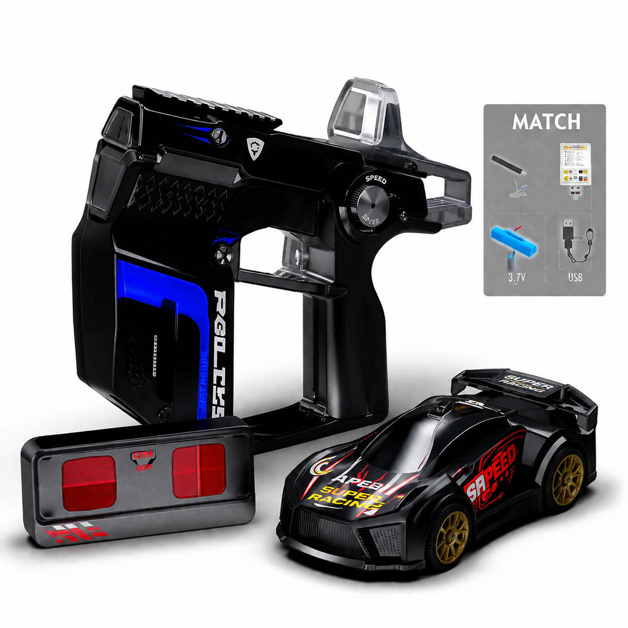 Toy Infrared Laser Gun & Remote Control Car – Racing & Shooting Battle Toy for Kids