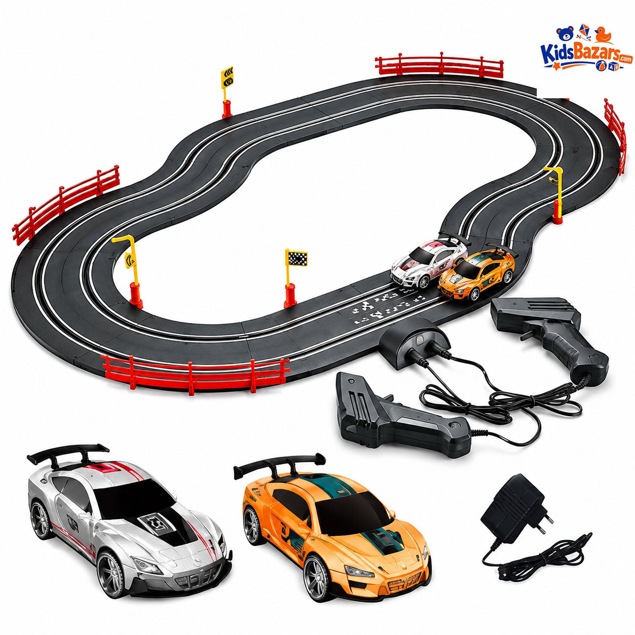 High-Speed Slot Car Race Track Set (4 Cars) – Track Master Big Racing Toy