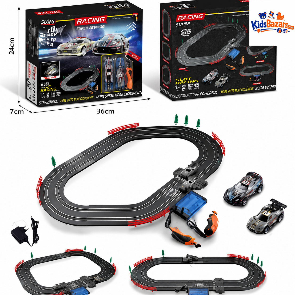 High-Speed Slot Car Race Track Set (4 Cars) – Track Master Big Racing Toy