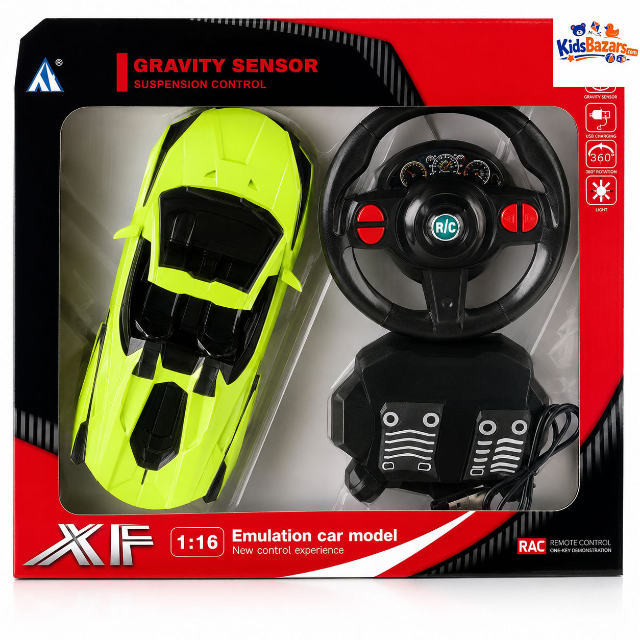Rechargeable Remote Control Car With Steering wheel, Brake