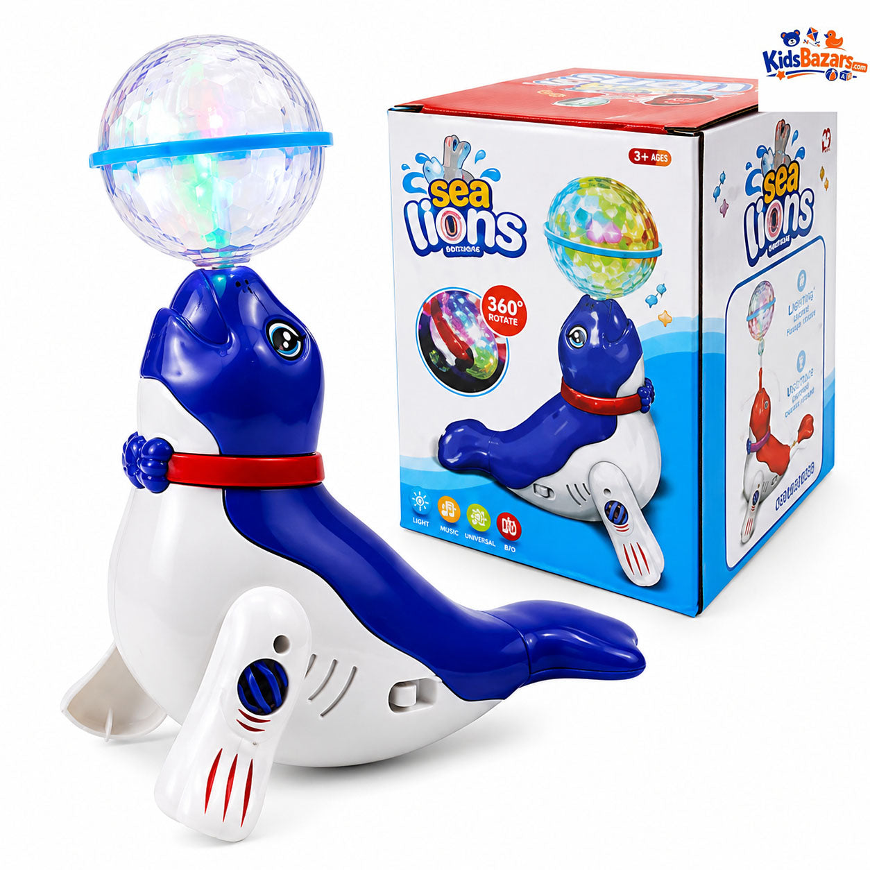 Electric Dancing Sea Lion Toy – 360° Rotating, Flashing Lights & Musical Sound Effects for Kids