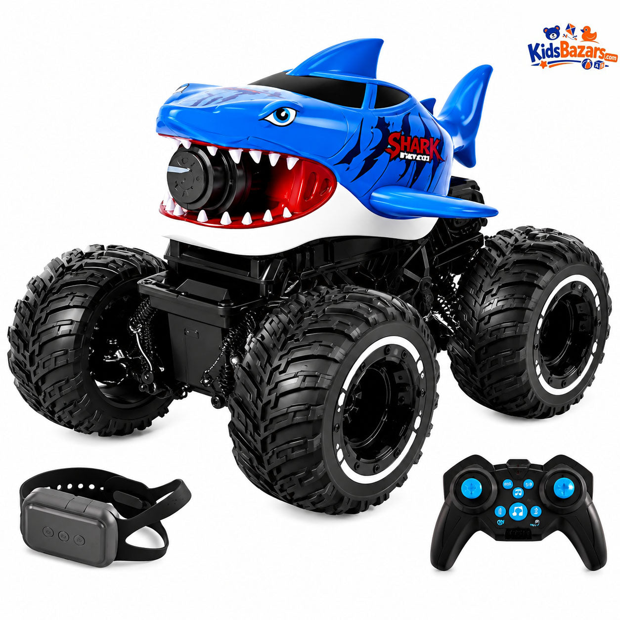 CONUSEA 2.4G Amphibious RC Car – Water Gun Stunt Truck & RC Boat (150ml Tank, Long Range
