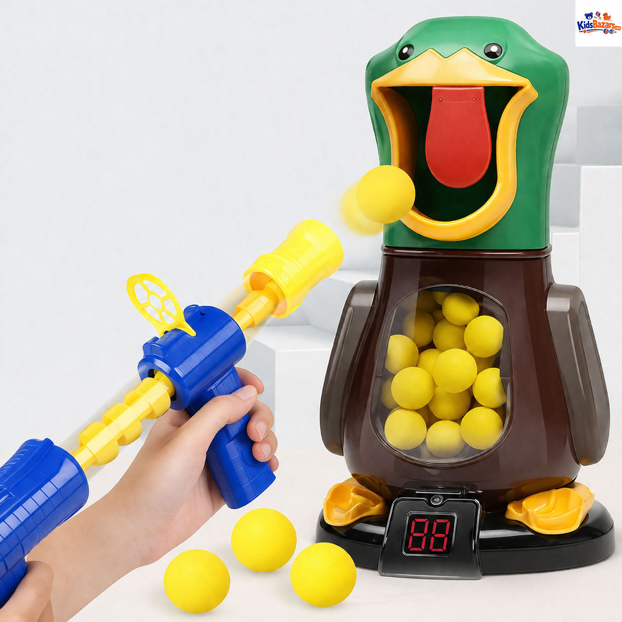 Kids Moving Target Shooting Game Set Hits Duck Foam Soft-bullets Air Gun Shooting Game Toy
