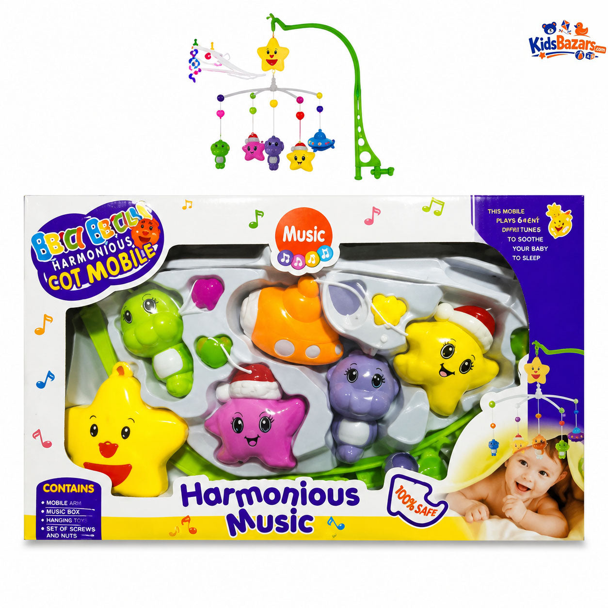 Sweet Cuddles Baby Musical Cot Mobile for Bed with Harmonious Music