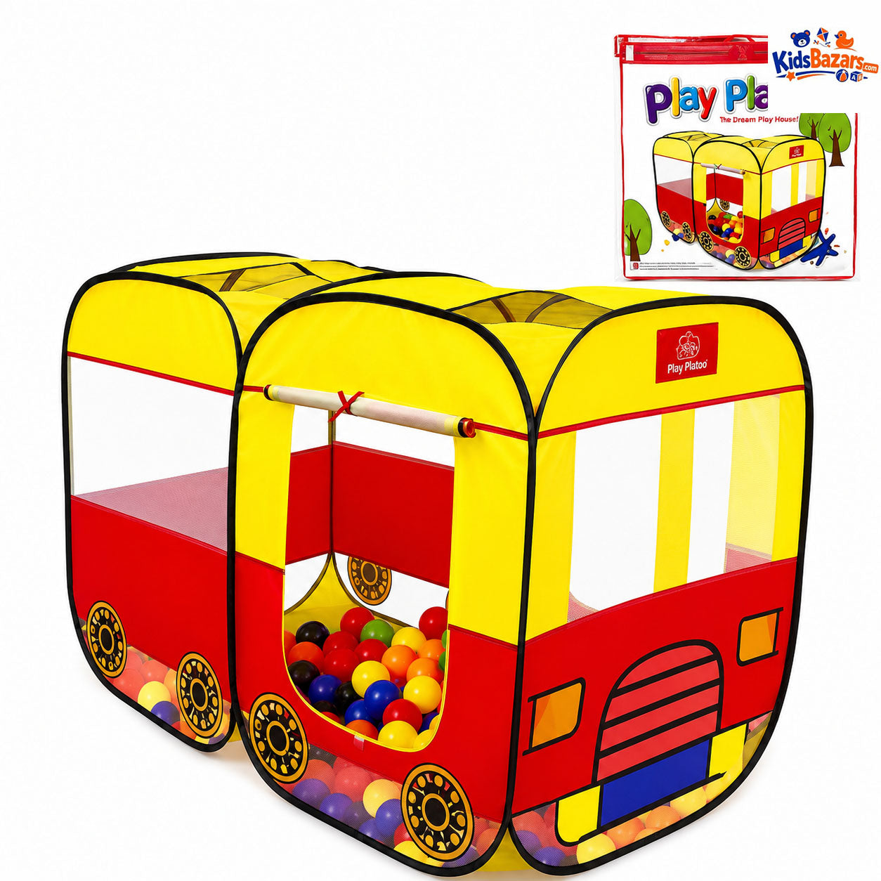 Pop Up House Tent | Bus Style Kids Play Tent Indoor & Outdoor