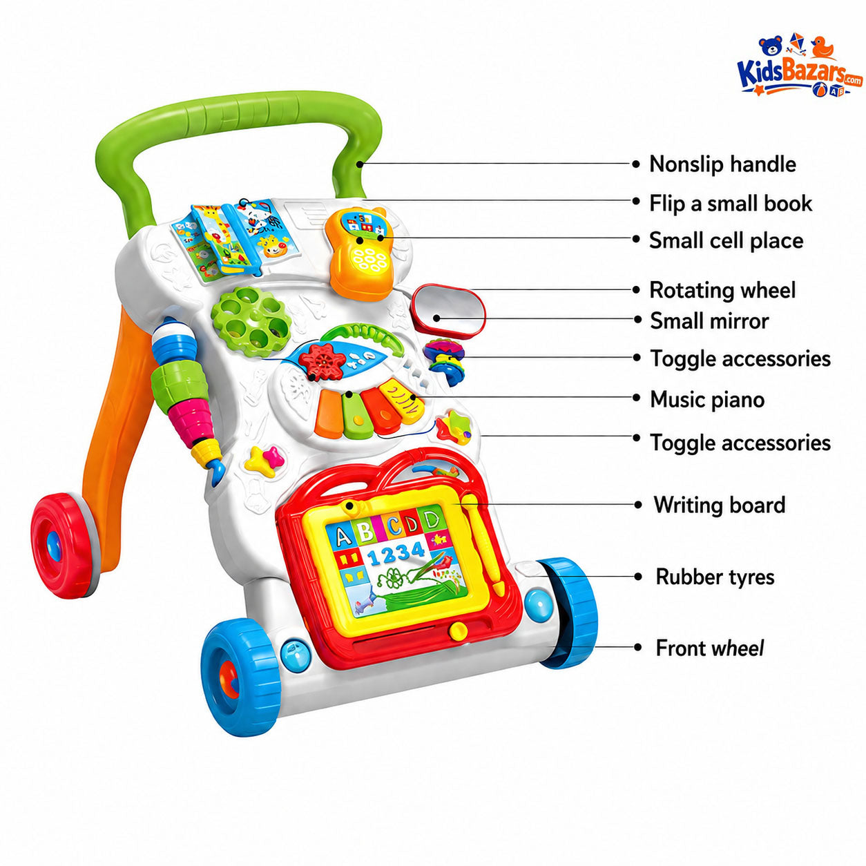 4-in-1 Kids Musical Baby Walker – Lights, Sound & Activity Learning Toy