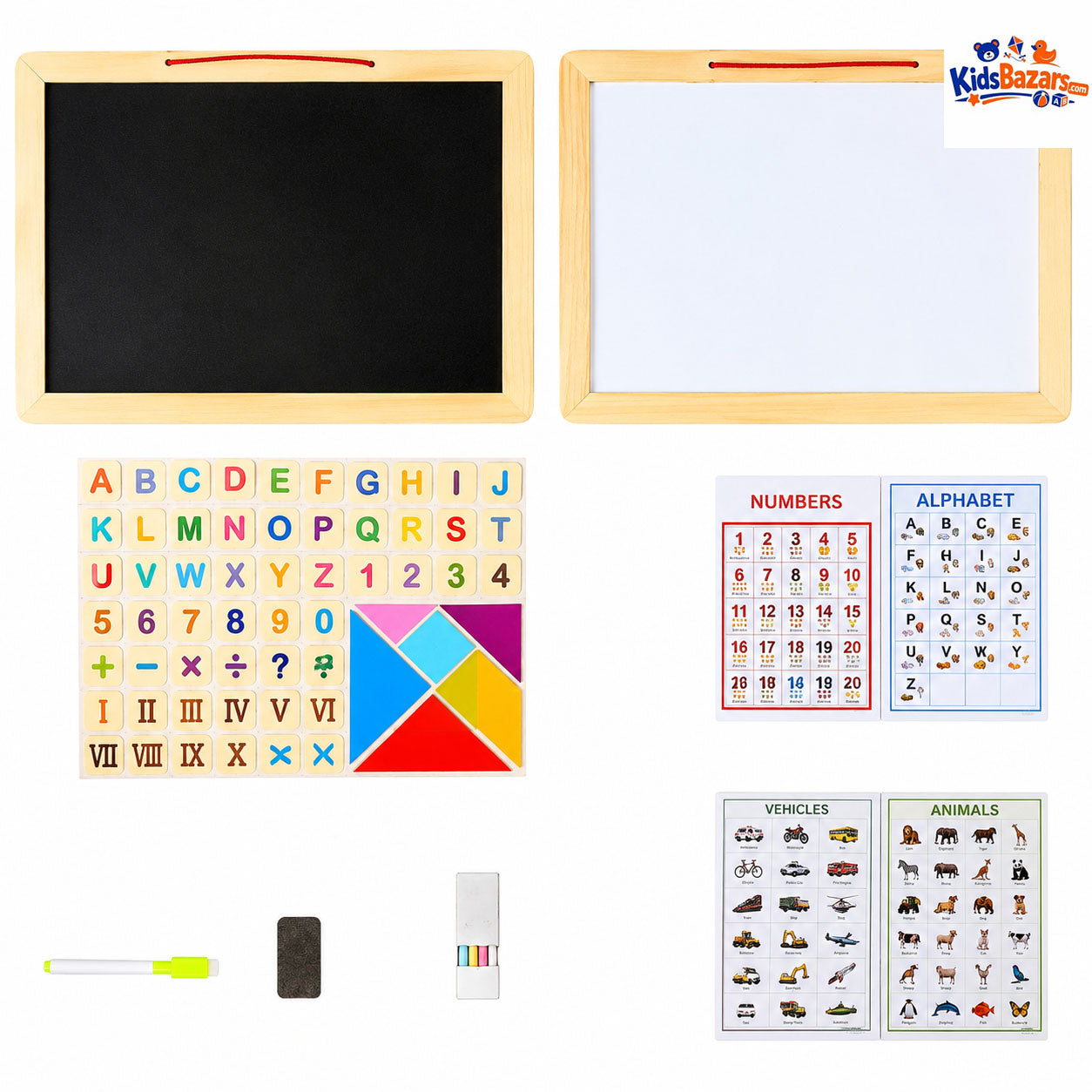 Double-Sided Small Blackboard Whiteboard Hanging Wall Magnetic Message Drawing Board Children