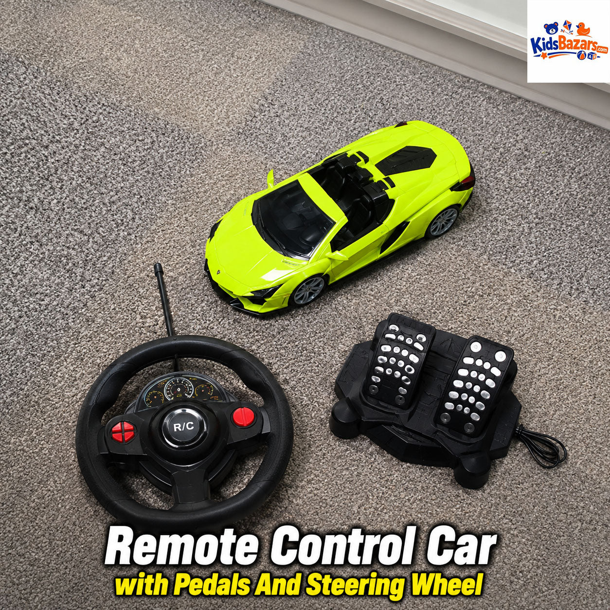 Rechargeable Remote Control Car With Steering wheel, Brake