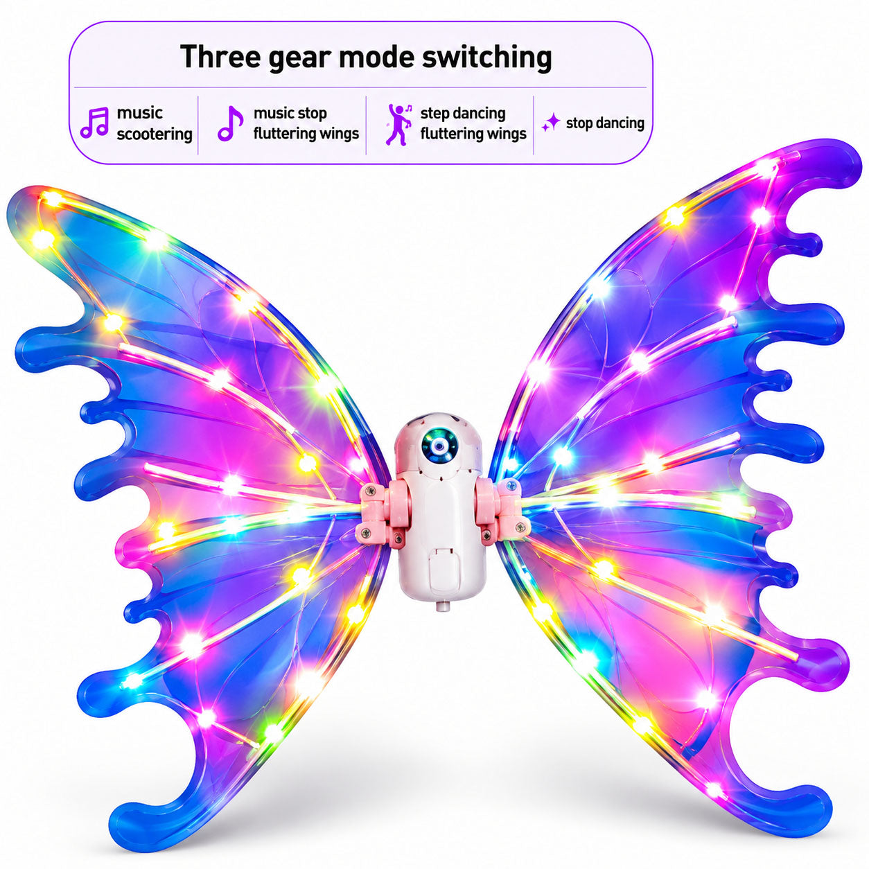 Electric Butterfly Flapping Bee Wings Toy for Kids – Light-Up Flying Fun Toy