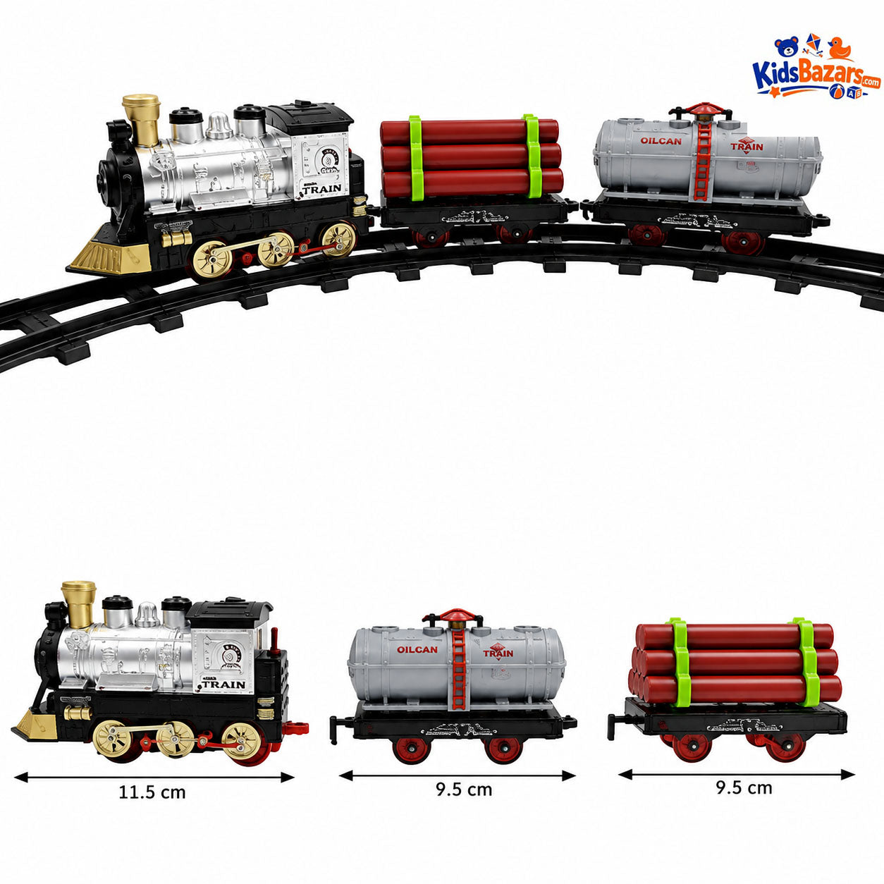 Kids Western Express Train Set Round Track – Light & Sound Toy for Children