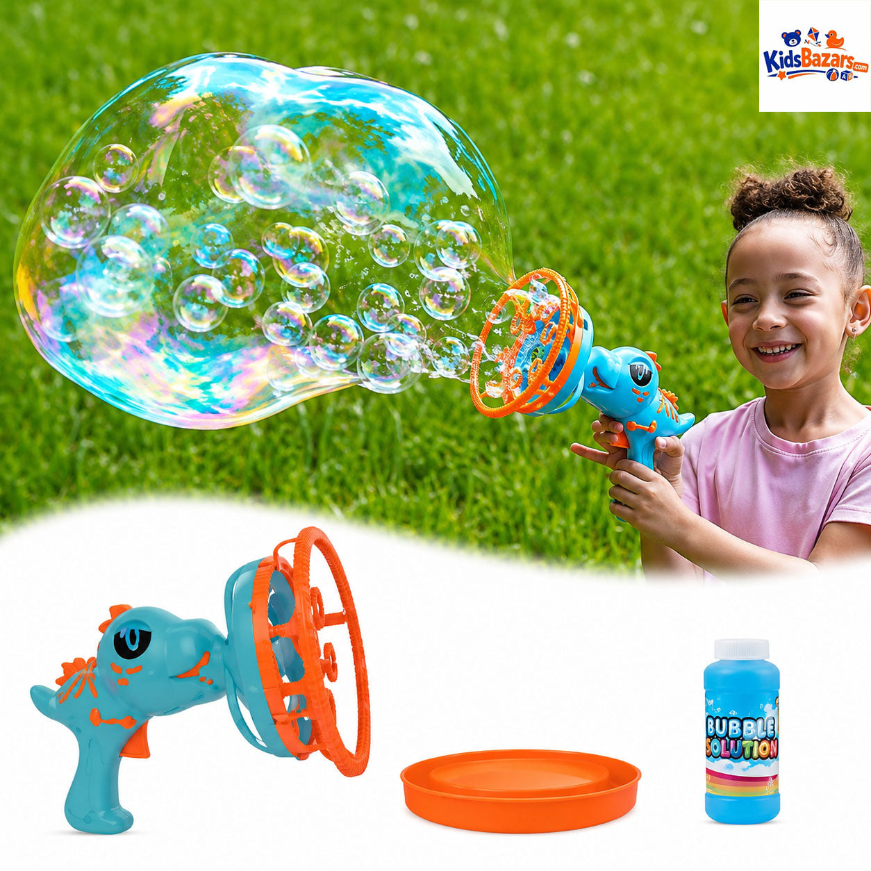 Bubble Baby Dinosaur Bubble Gun Toy Set for Kids Automatic Bubble Blaster