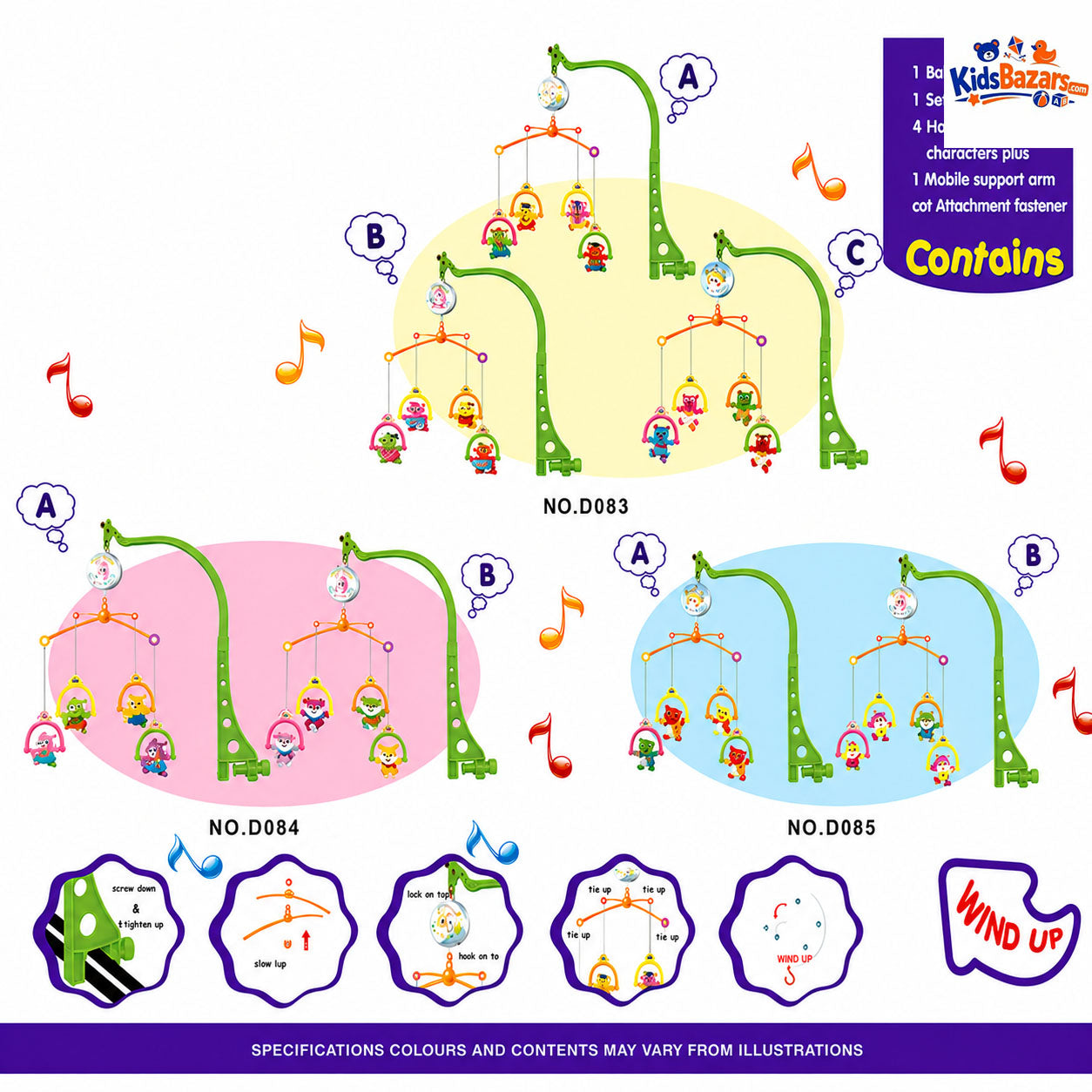 Sweet Cuddles Baby Musical Cot Mobile for Bed with Harmonious Music