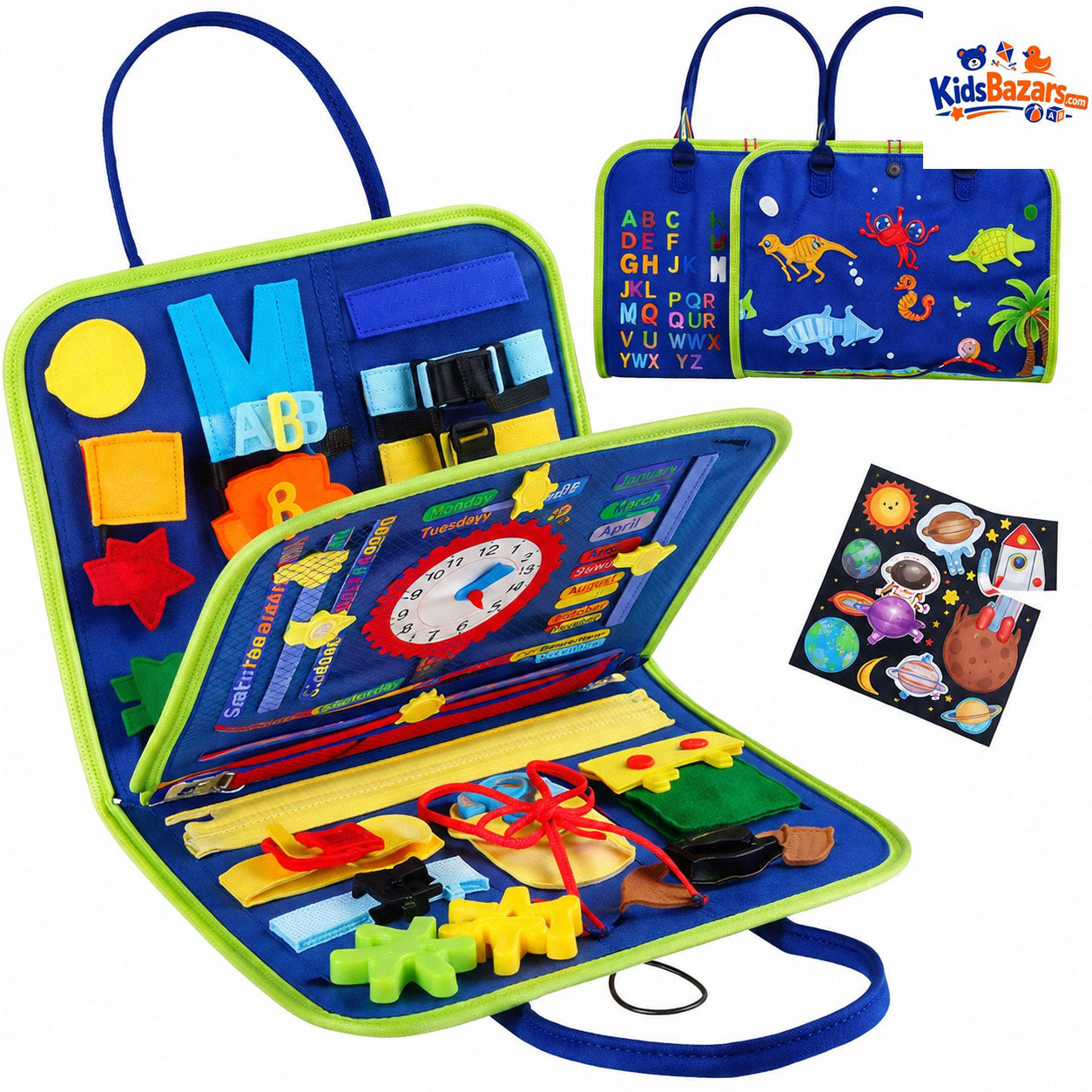 Kids Montessori Space Busy Book 4 Pages – Educational Activity Learning Toy
