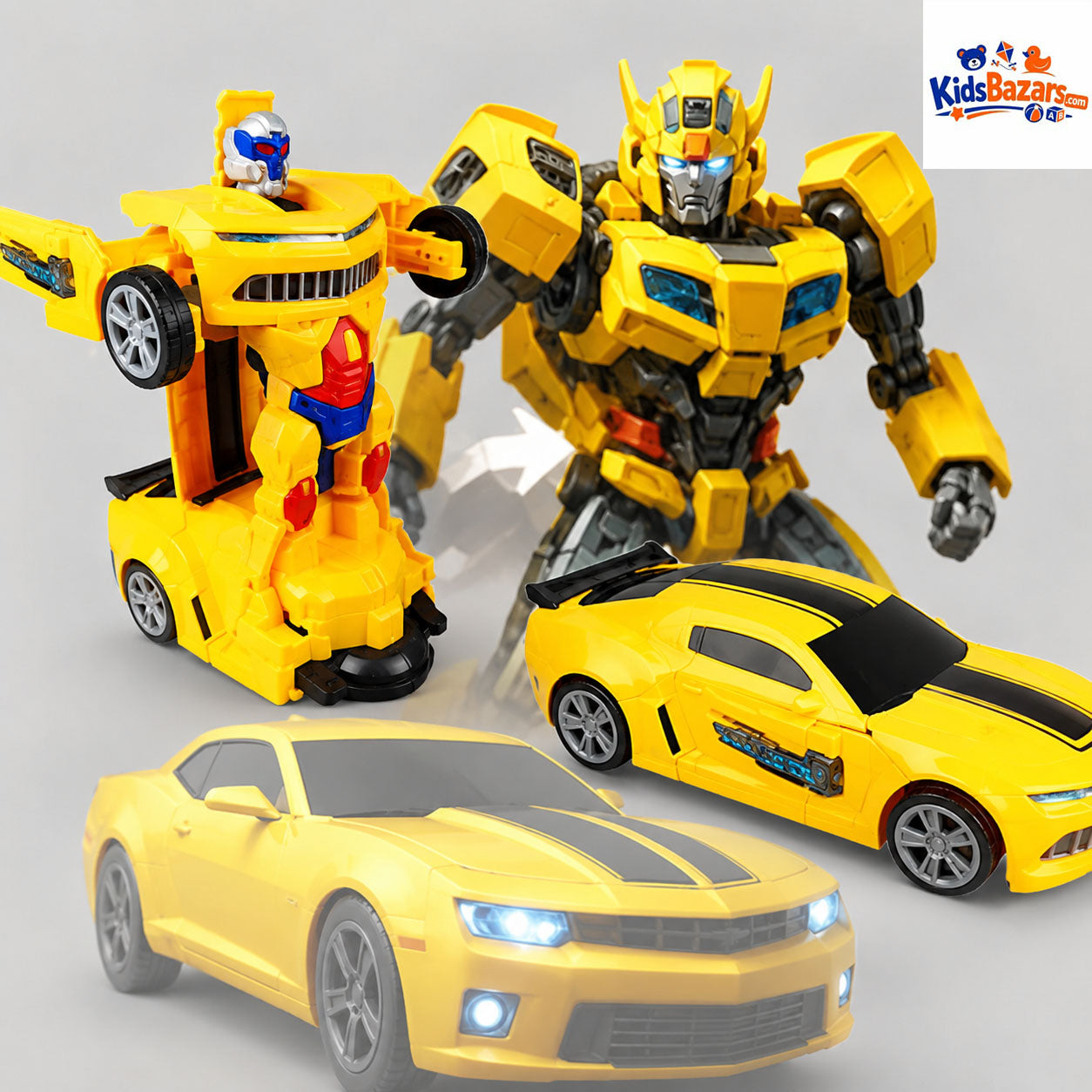 Large Electric Musical Transforming Robot Car – 360° Lights & Sound Kids Toy