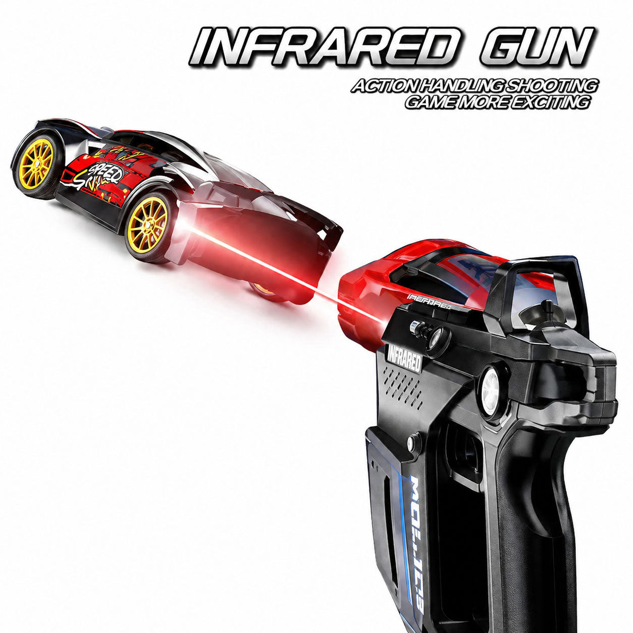 Toy Infrared Laser Gun & Remote Control Car – Racing & Shooting Battle Toy for Kids