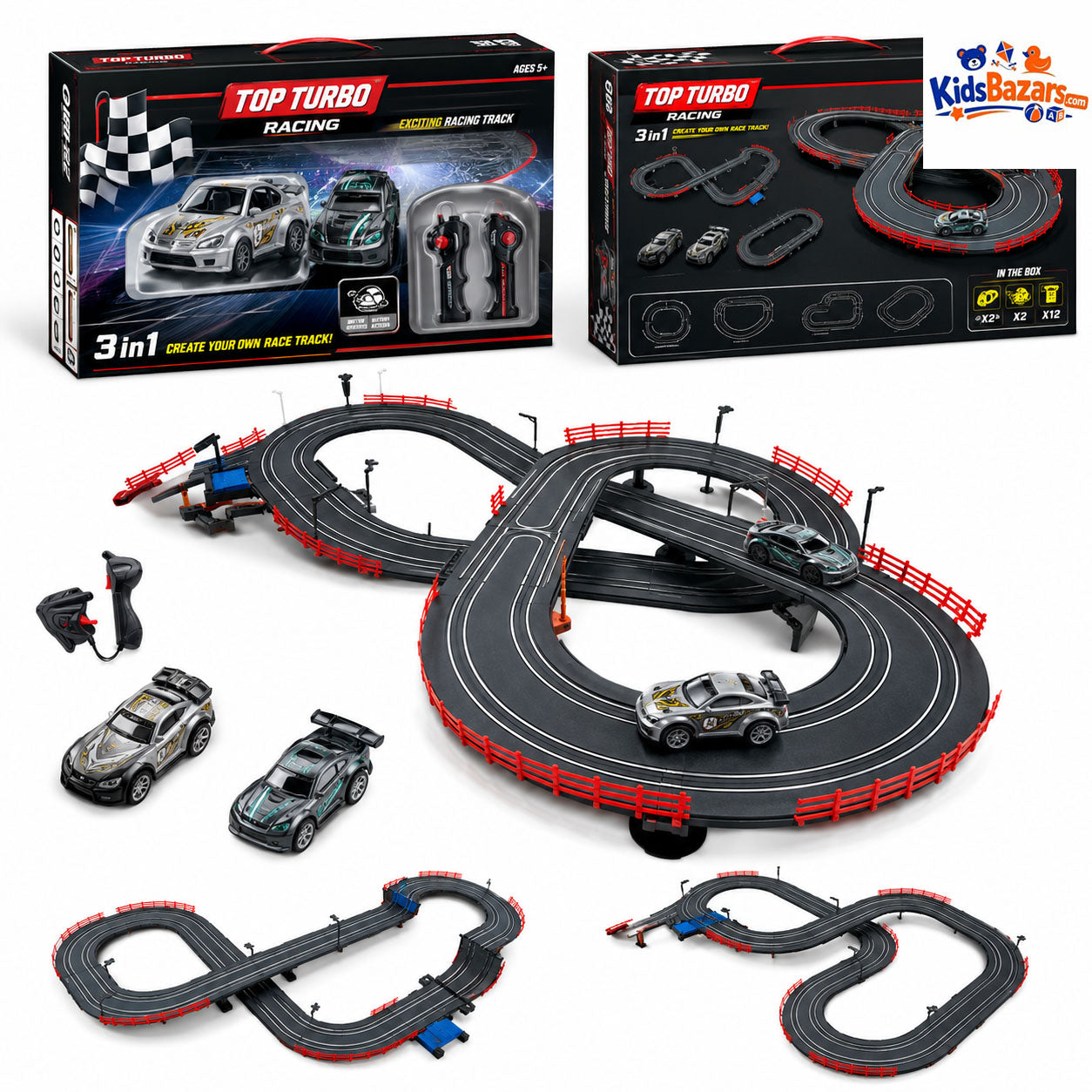 High-Speed Slot Car Race Track Set (4 Cars) – Track Master Big Racing Toy