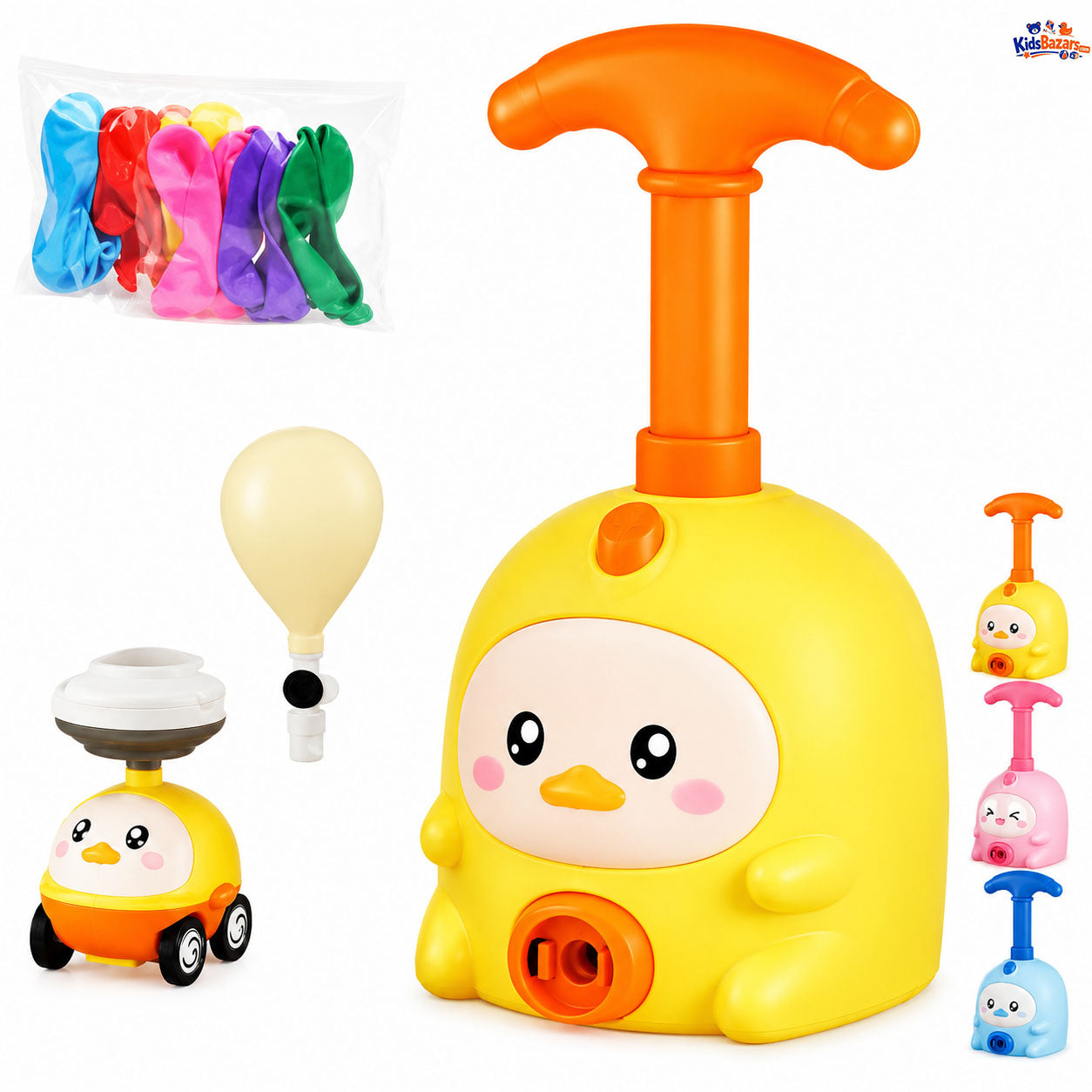 Inertia Balloon Car, with Manual Balloon Power Pump Science Toys