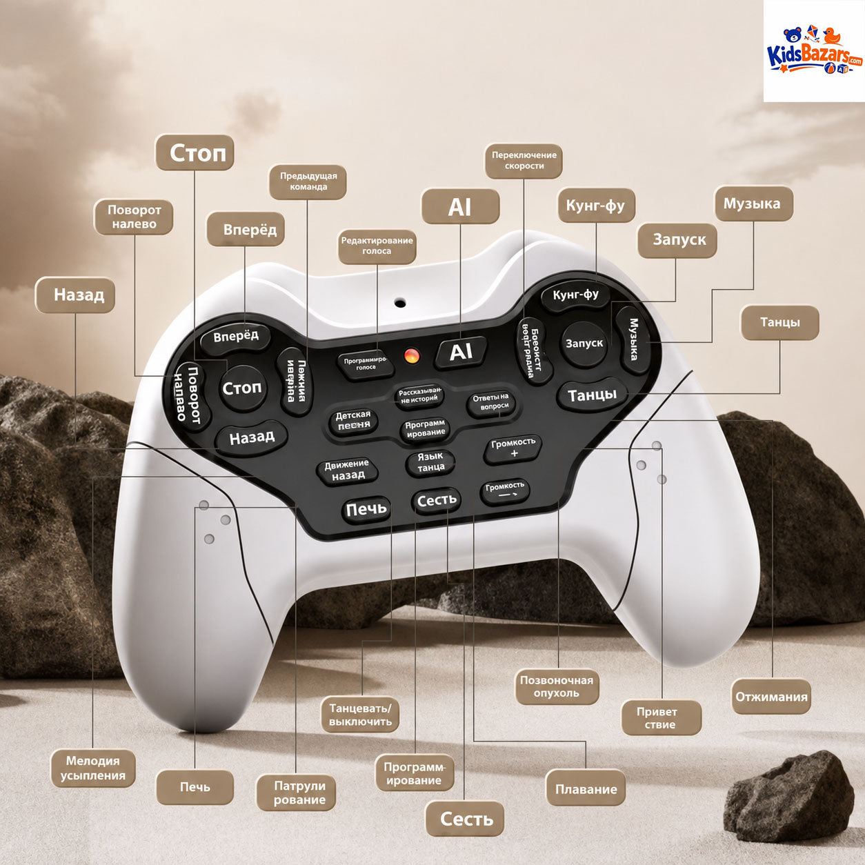 AI Smart RC Robot Dog Toy with Gesture Control, Programming Mode, Music, Lights & Stunt Actions