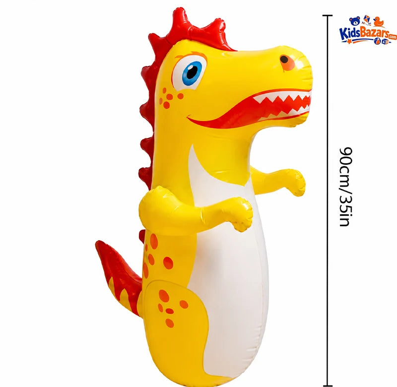 90cm Inflatable Dinosaur Tumbler for Kids Boxing Pole Toy with Animals & Dinosaurs Theme