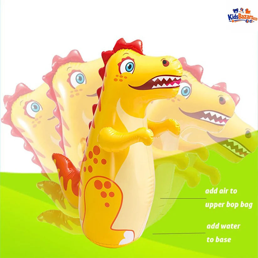 90cm Inflatable Dinosaur Tumbler for Kids Boxing Pole Toy with Animals & Dinosaurs Theme