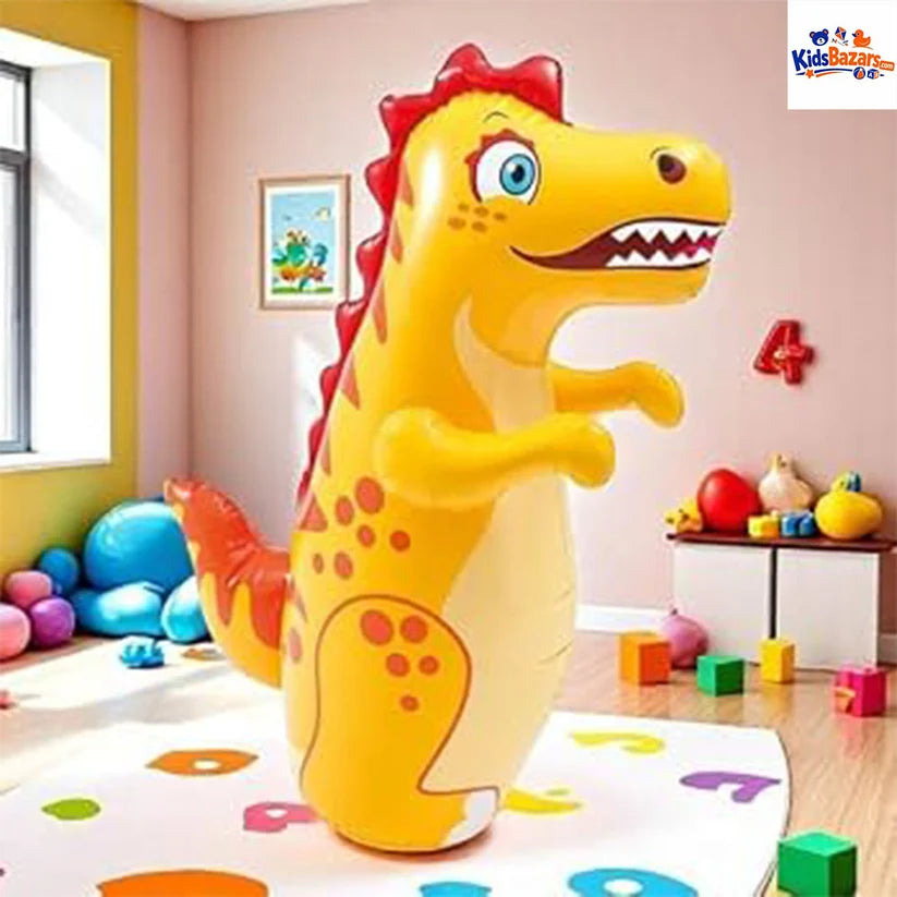 90cm Inflatable Dinosaur Tumbler for Kids Boxing Pole Toy with Animals & Dinosaurs Theme