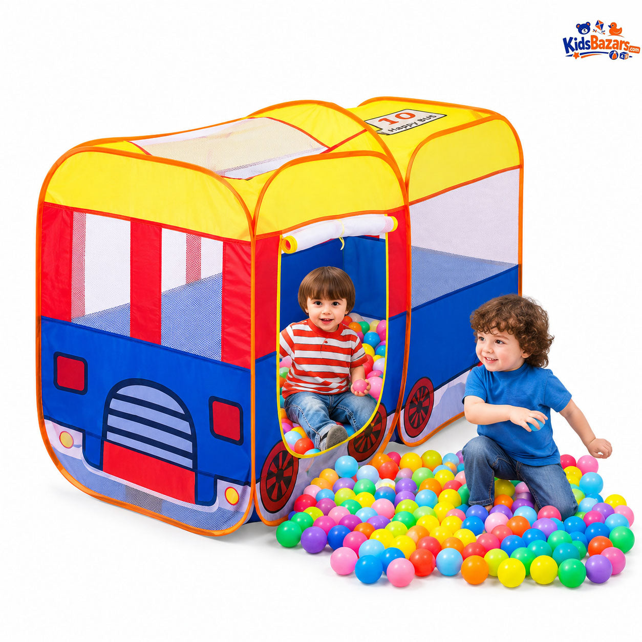 Pop Up House Tent | Bus Style Kids Play Tent Indoor & Outdoor